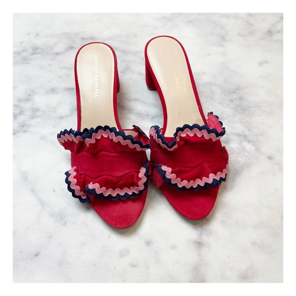 Loeffler Randall Vera Suede Ric Rac Slide Sandals 9.5 - Picture 4 of 11